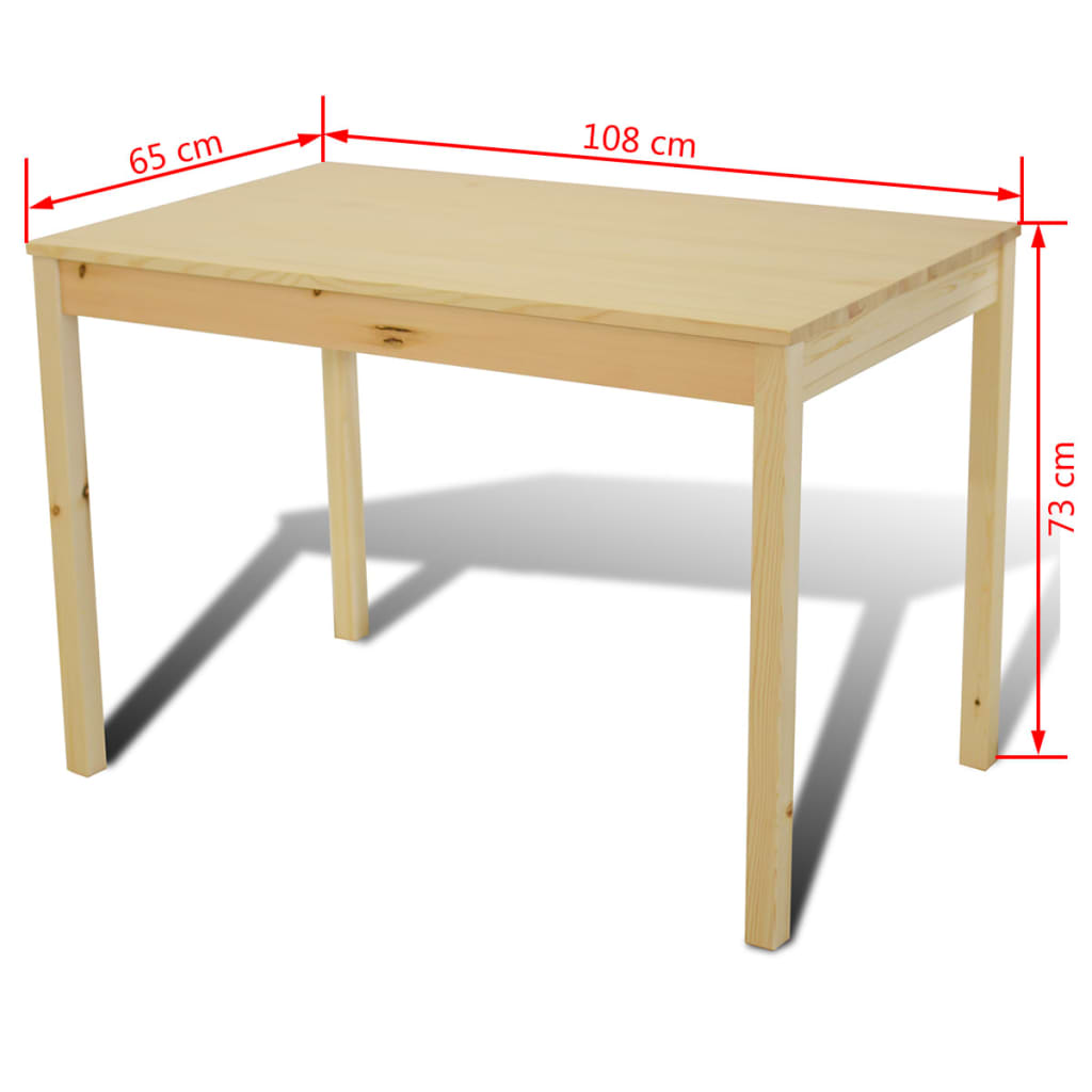 Tavolo con 4 sedie in Legno Naturale cod mxl 12802