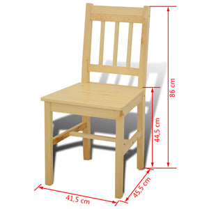 Tavolo con 4 sedie in Legno Naturale cod mxl 12802
