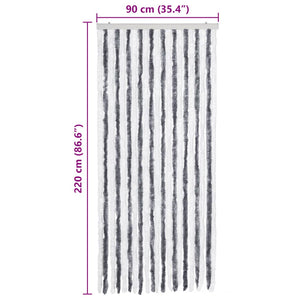 Zanzariera Grigio e Bianco 90x220 cm Ciniglia 241224