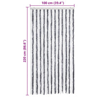 Zanzariera Grigio e Bianco 100x220 cm Ciniglia