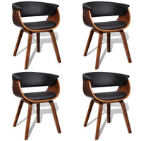 Sedie da Pranzo 4 pz in Legno Piegato e Similpelle  cod mxl 7921