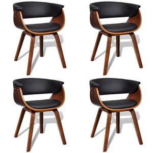 Sedie da Pranzo 4 pz in Legno Piegato e Similpelle  cod mxl 7921