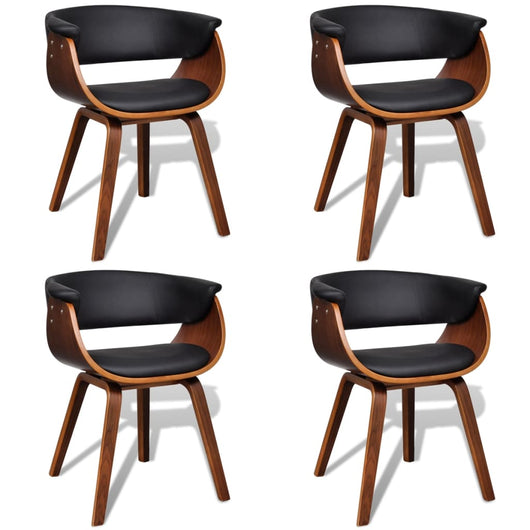 Sedie da Pranzo 4 pz in Legno Piegato e Similpelle  cod mxl 7921