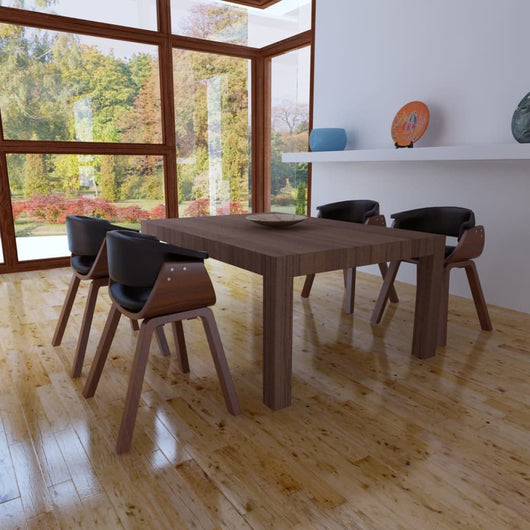 Sedie da Pranzo 4 pz in Legno Curvato e Similpelle 270547