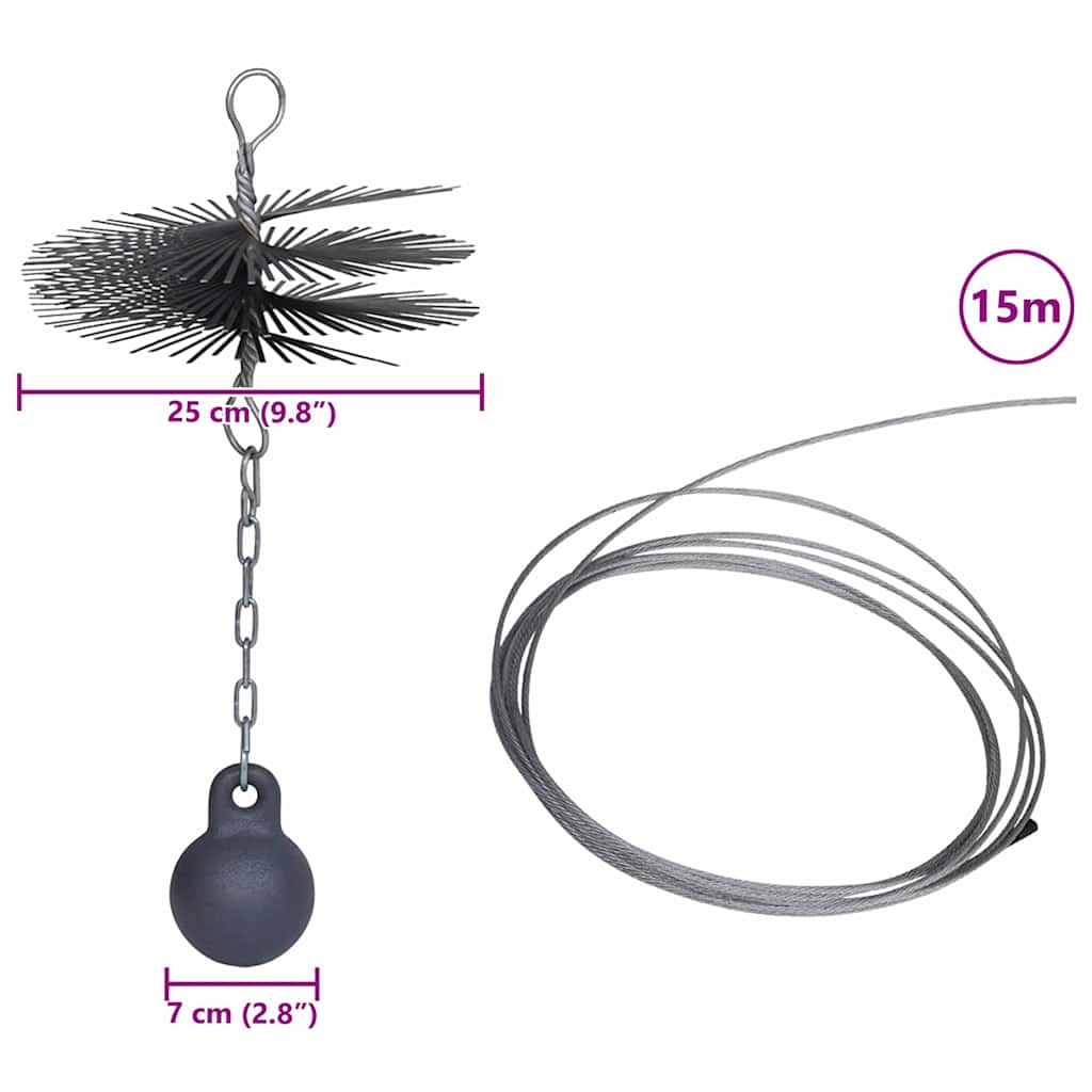 Spazzola Rotonda per Canna Fumaria Diam 25 cm 141273