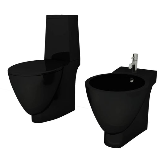 Set Toilette e BidÃ¨ in Ceramica Nero cod mxl 51206