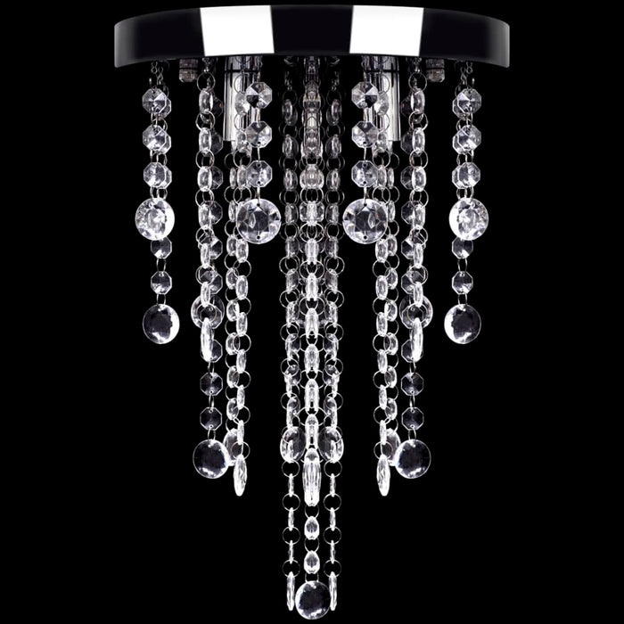 Lampadario in Metallo Bianco con Perline in Cristallo cod mxl 46970