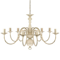 Lampadario Stile Antico Metallo Bianco 8 Lampadine E14 241383