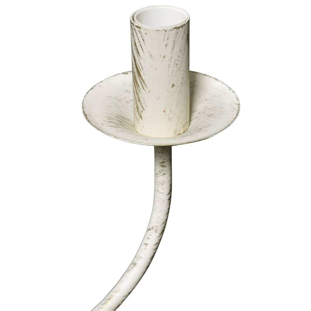 Lampadario Stile Antico Metallo Bianco 8 Lampadine E14 241383