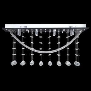 Lampada da Soffitto Bianca con Cristalli di Vetro 8 x G9 29 cm 241391
