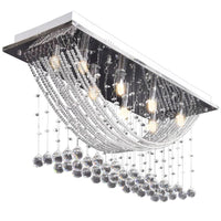 Lampada da Soffitto Bianca con Cristalli di Vetro 8 x G9 29 cm 241391