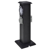 Presa Elettrica da Giardino a Pilastro Nero con Timer cod mxl 19860