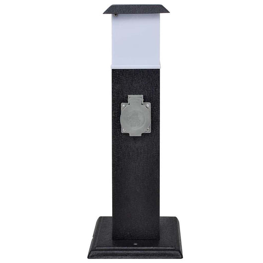 Presa Elettrica da Giardino a Pilastro Nera con Luce 41235