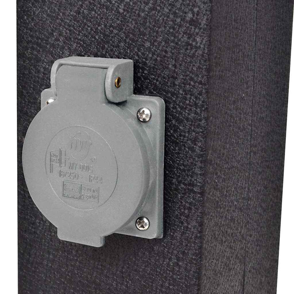 Presa Elettrica da Giardino a Pilastro Nera con Luce 41235