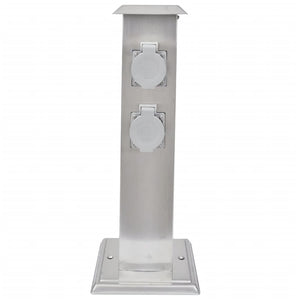 Presa Elettrica da Giardino a Pilastro in Acciaio Inossidabile cod mxl 11945