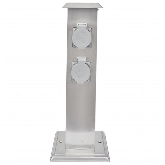 Presa Elettrica da Giardino a Pilastro in Acciaio Inossidabile cod mxl 11945