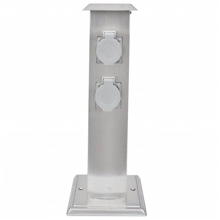Presa Elettrica da Giardino a Pilastro in Acciaio Inossidabile cod mxl 11945