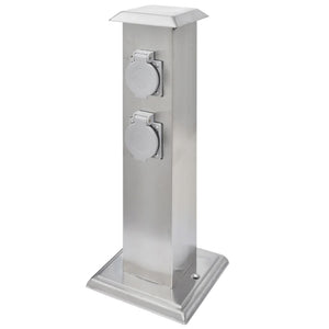 Presa Elettrica da Giardino a Pilastro in Acciaio Inossidabile cod mxl 11945