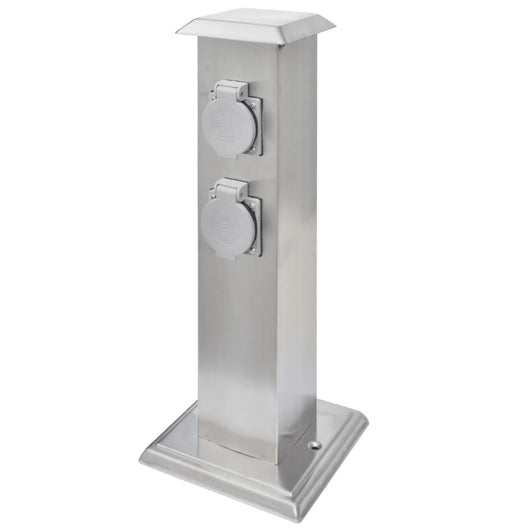 Presa Elettrica da Giardino a Pilastro in Acciaio Inossidabile cod mxl 11945