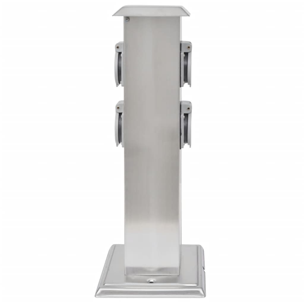 Presa Elettrica da Giardino a Pilastro in Acciaio Inossidabile cod mxl 11945