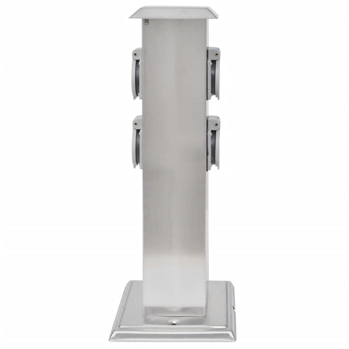 Presa Elettrica da Giardino a Pilastro in Acciaio Inossidabile cod mxl 11945