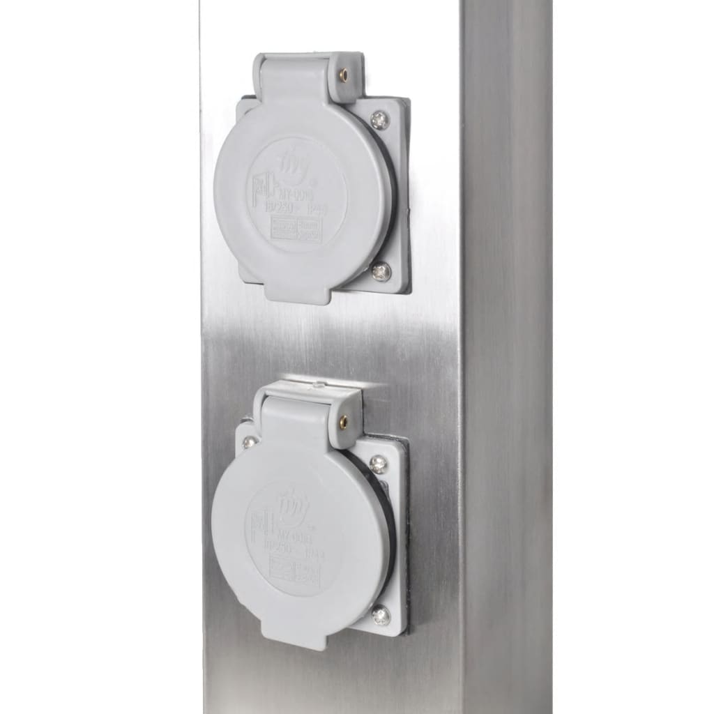 Presa Elettrica da Giardino a Pilastro in Acciaio Inossidabile cod mxl 11945