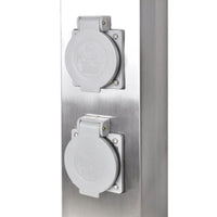 Presa Elettrica da Giardino a Pilastro in Acciaio Inossidabile cod mxl 11945