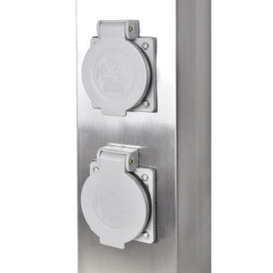 Presa Elettrica da Giardino a Pilastro in Acciaio Inossidabile cod mxl 11945