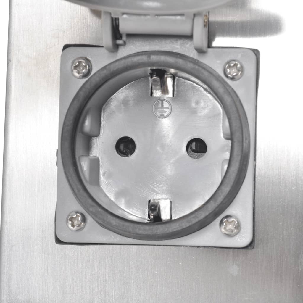 Presa Elettrica da Giardino a Pilastro in Acciaio Inossidabile cod mxl 11945