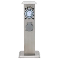 Presa Elettrica da Giardino a Pilastro Acciaio Inox con Timer 41237