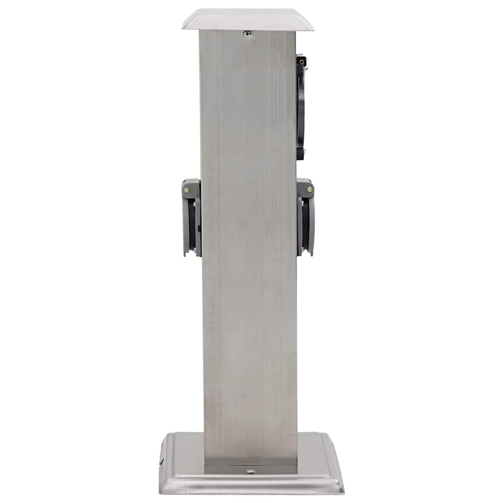 Presa Elettrica da Giardino a Pilastro Acciaio Inox con Timer 41237