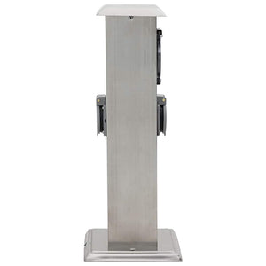 Presa Elettrica da Giardino a Pilastro Acciaio Inox con Timer 41237