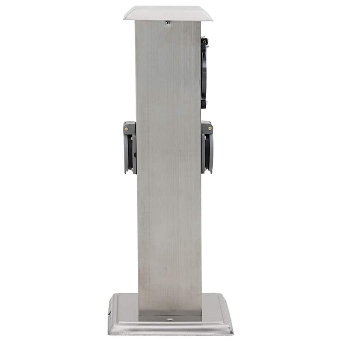 Presa Elettrica da Giardino a Pilastro Acciaio Inox con Timer 41237