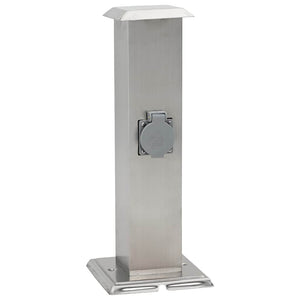 Presa Elettrica da Giardino a Pilastro Acciaio Inox con Timer 41237