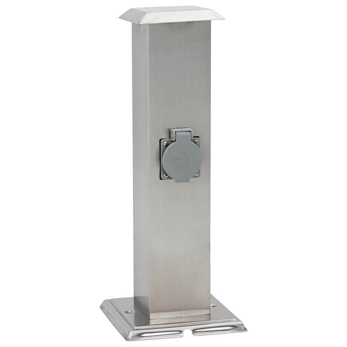 Presa Elettrica da Giardino a Pilastro Acciaio Inox con Timer 41237