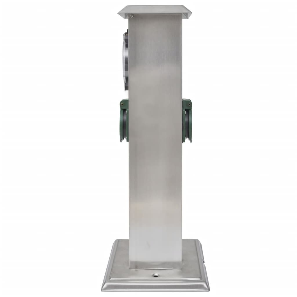 Presa Elettrica da Giardino a Pilastro Acciaio Inox con Timer  cod mxl 11668