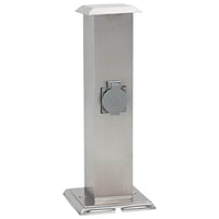 Presa Elettrica da Giardino a Pilastro Acciaio Inox con Timer  cod mxl 11668