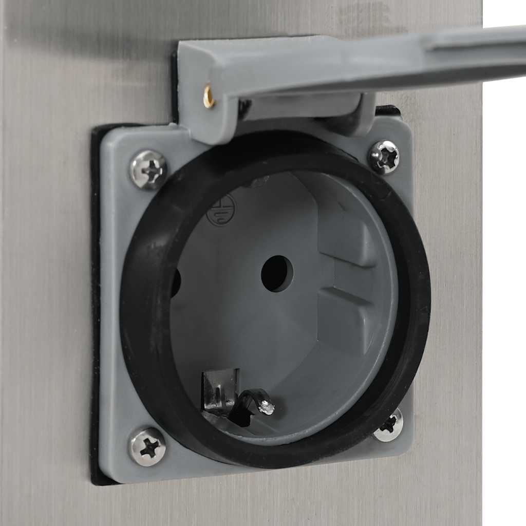 Presa Elettrica da Giardino a Pilastro Acciaio Inox con Timer 41237