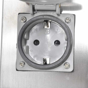Presa Elettrica da Giardino a Pilastro Acciaio Inossidabile con Luce 41238