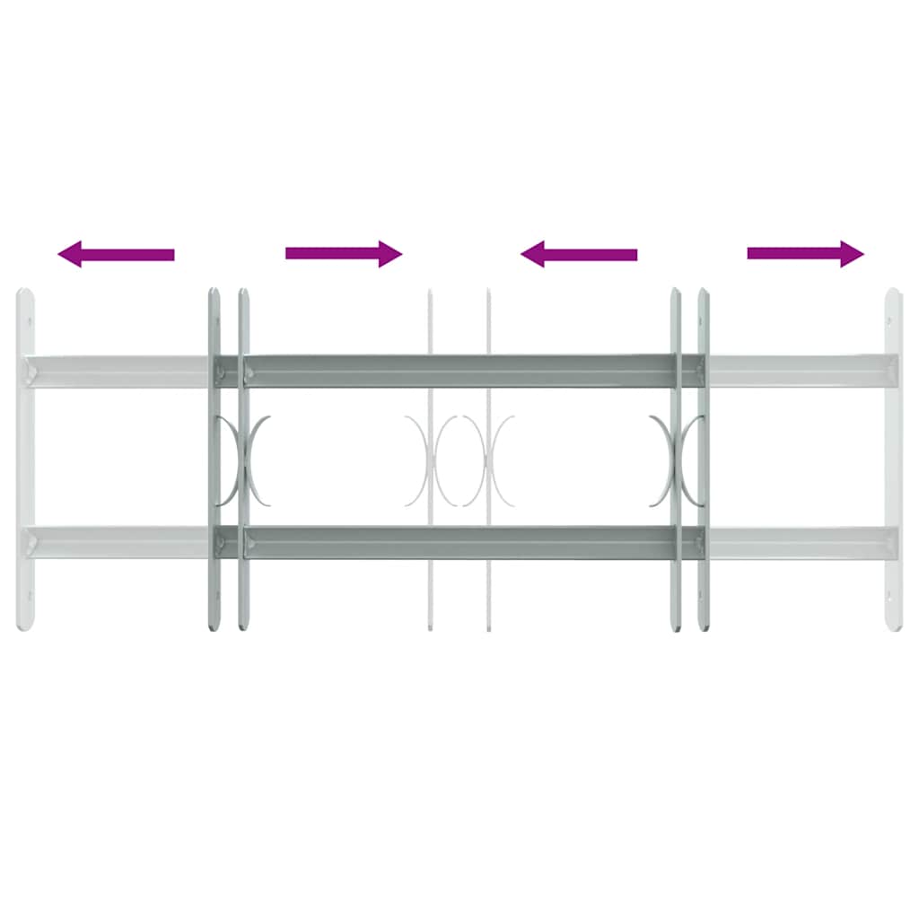 Grate per Finestre Regolabili 2 Barre Trasversali 500-650 mm 141379