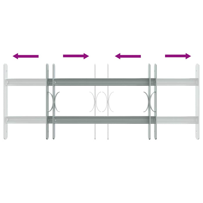 Grate per Finestre Regolabili 2 Barre Trasversali 500-650 mm 141379