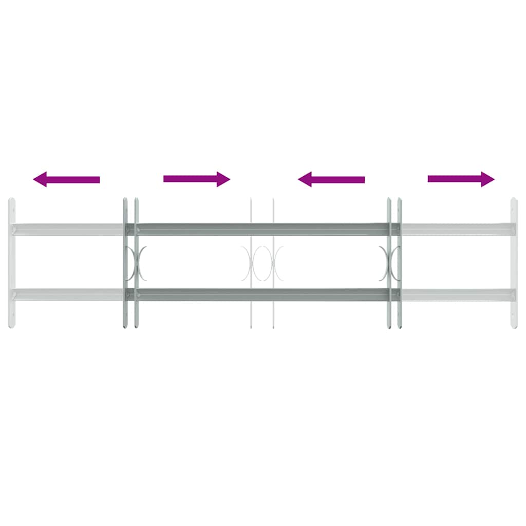 Grate per Finestre Regolabili 2 Barre Trasversali 700-1050 mm 141380