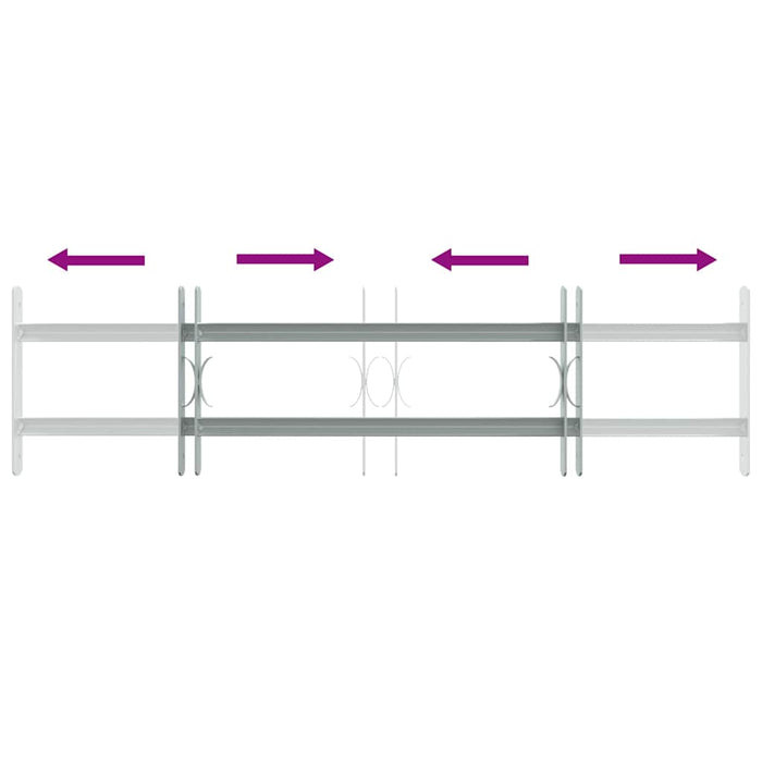 Grate per Finestre Regolabili 2 Barre Trasversali 700-1050 mm 141380