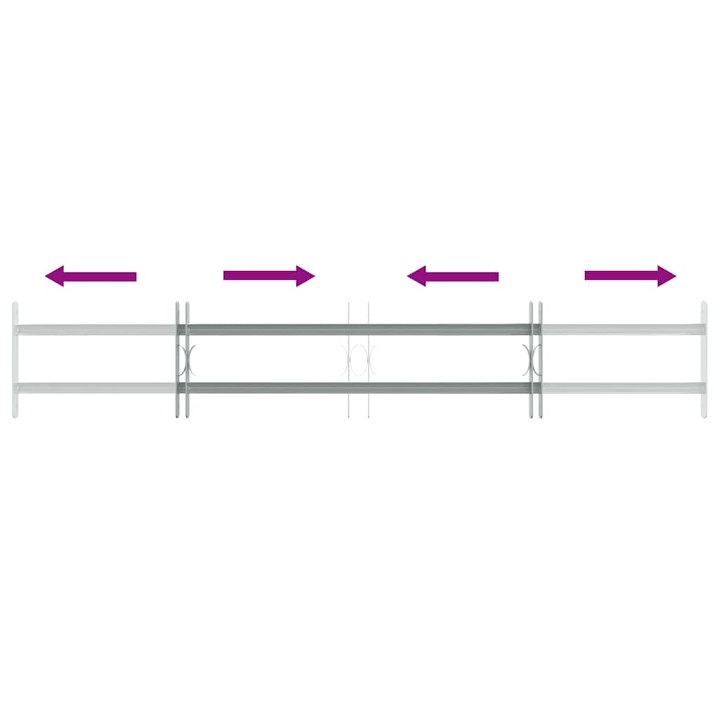 Grate per Finestre Regolabili 2 Barre Trasversali 1000-1500 mm 141381