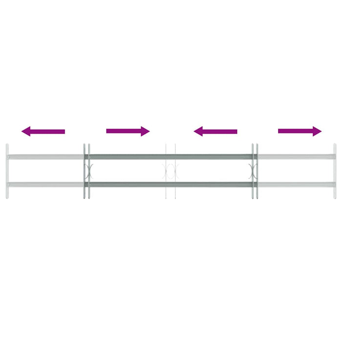 Grate per Finestre Regolabili 2 Barre Trasversali 1000-1500 mm 141381