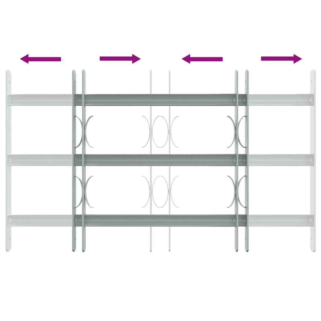 Grate per Finestre Regolabili 3 Barre Trasversali 500-650 mm 141382