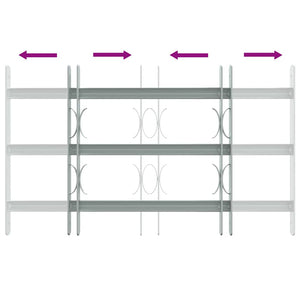 Grate per Finestre Regolabili 3 Barre Trasversali 500-650 mm 141382