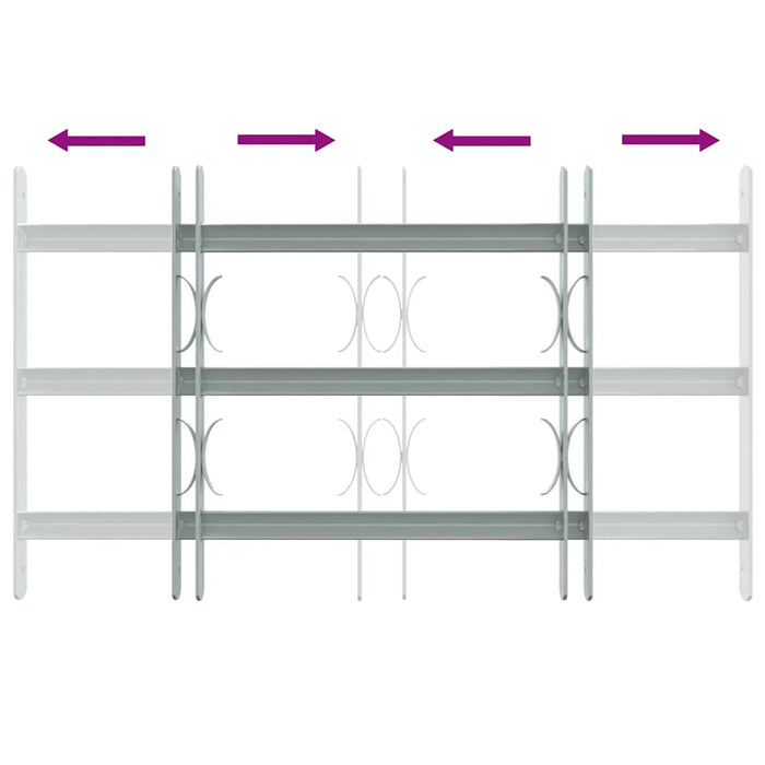 Grate per Finestre Regolabili 3 Barre Trasversali 500-650 mm 141382