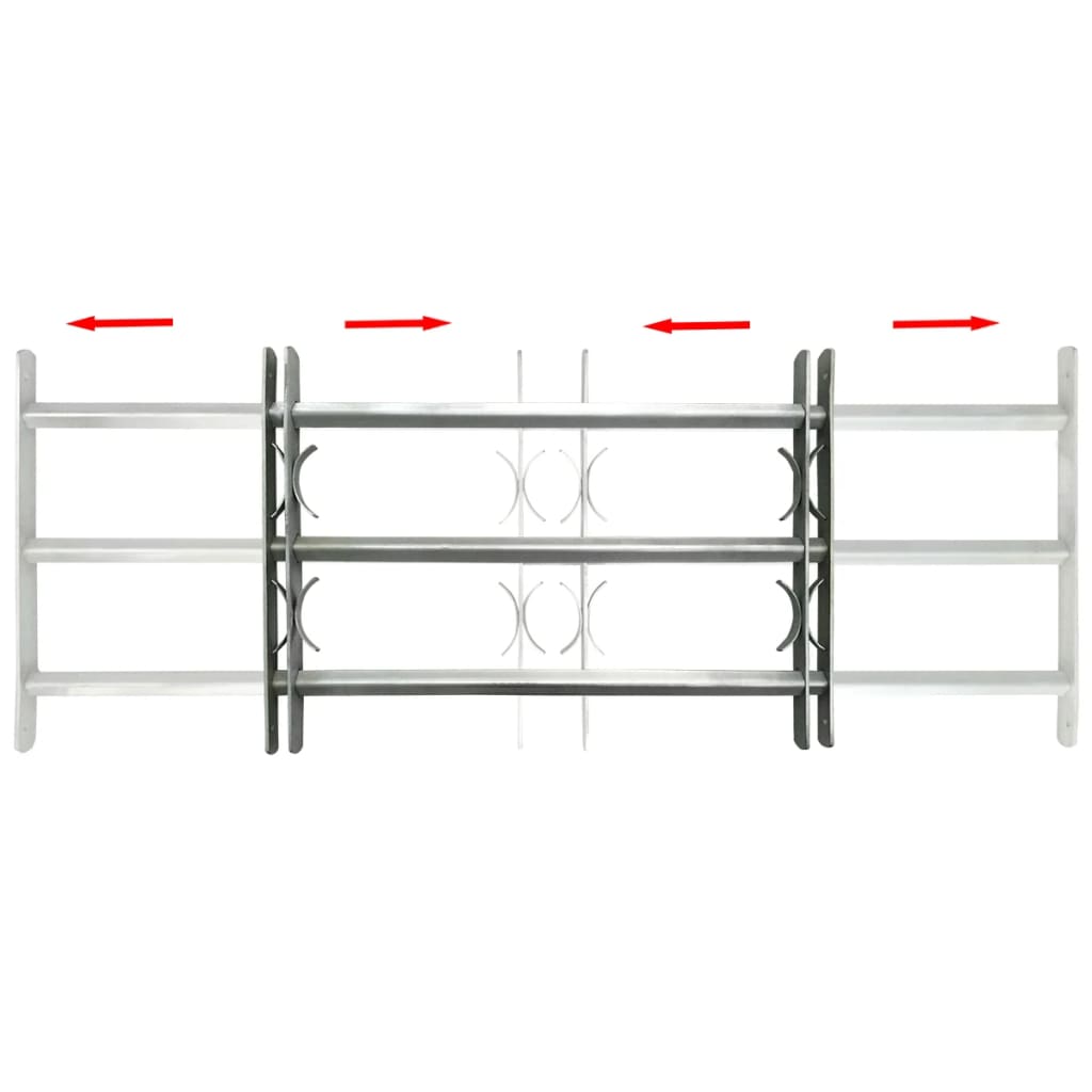 Grate per Finestre Regolabili 3 Barre Trasversali 700-1050 mm 141383
