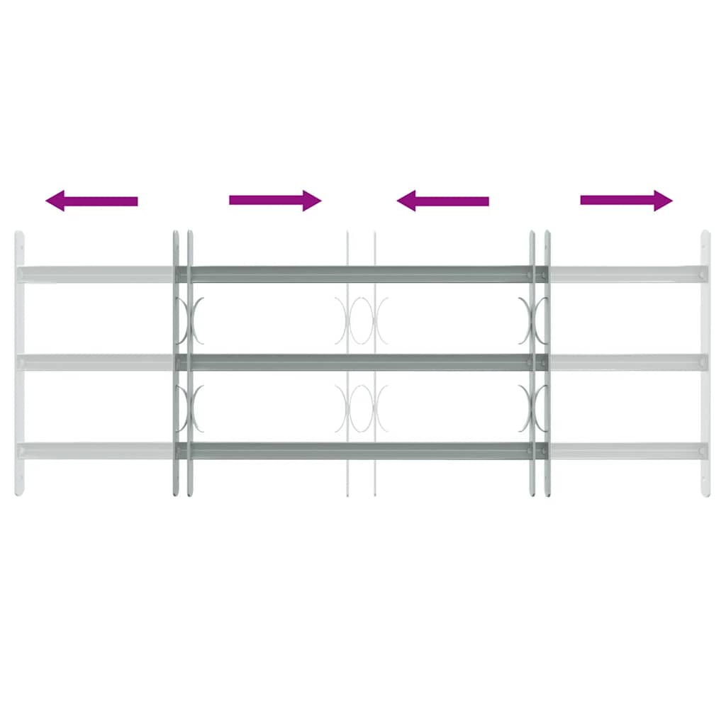Grate per Finestre Regolabili 3 Barre Trasversali 700-1050 mm 141383